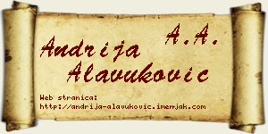 Andrija Alavuković vizit kartica